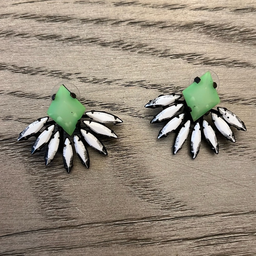 DANNIJO Jovana Earrings in Black & Neon Green
